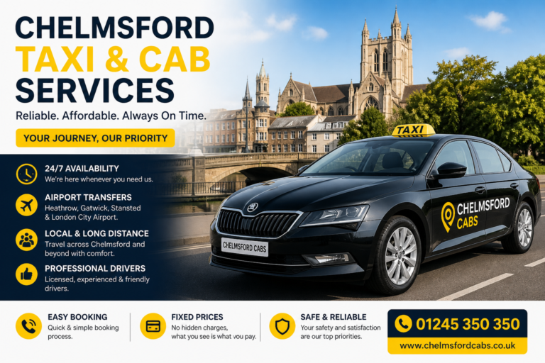 Chelmsford Taxi & Cab Services – Reliable, Affordable & Available 24/7